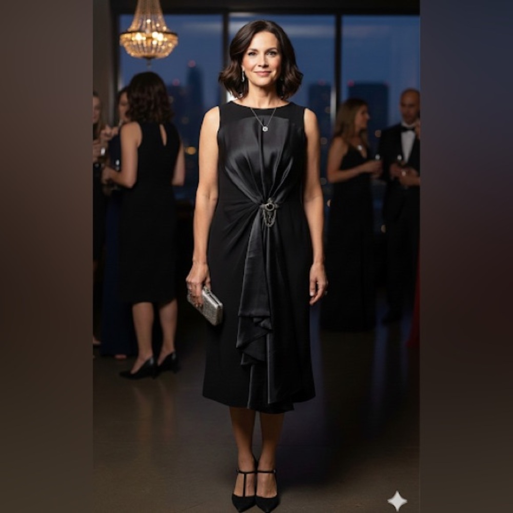Elegant Special Occasion Midi Dress by Miri NYC